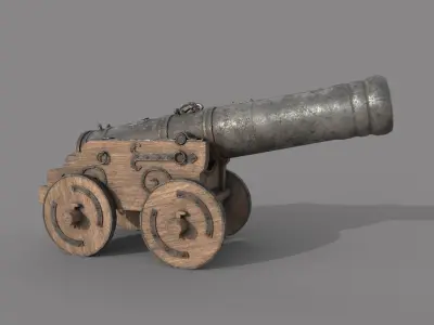 Medieval Cannon Low-poly 3D model buy