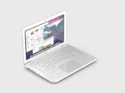 Apple MacBook 13-inch White PC Unibody Notebook Computer 3D model
