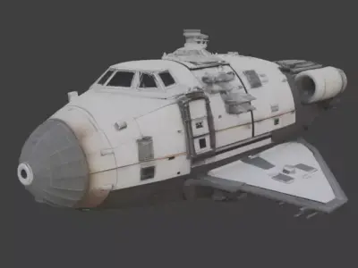 Realistic Sci-Fi Delta Shuttle 3D Model Low-poly 3D model