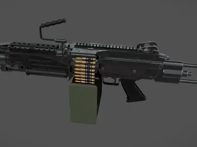 M249 SAW Low-poly 3D model