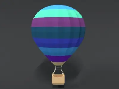 Low Poly Cartoon Hot Air Balloon Low-poly 3D model purchase