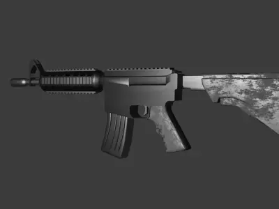M4 assault rifle Low-poly 3D model