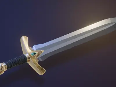 Stylized Low Poly Sword Game Weapon Low-poly 3D model