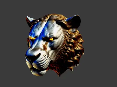 Animal Head Low-poly 3D model 35