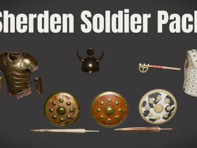 Sherden Soldier Pack  Bronze Age Warrior Assets 3D model