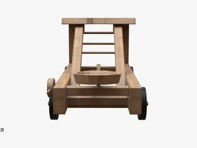 3D Catapult PBR - TOON Low-poly 3D model