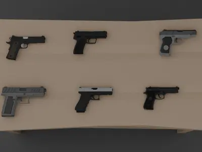 Ultimate weapons and scopes pack Low-poly 3D model