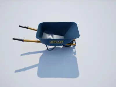 wheelbarrow PBR in snow 3D model