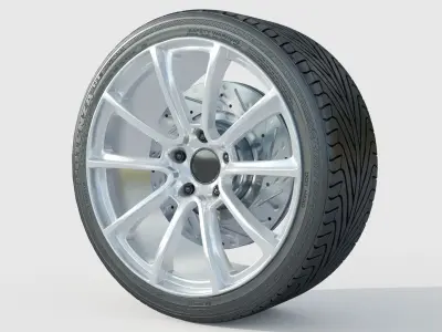 wheel Rim Tire 7 3D model