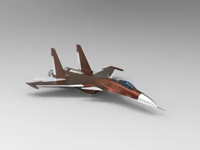 Su-35 Super Flanker type red 3D model