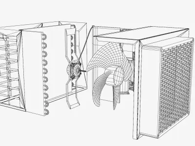 Air conditioner Outdoor Unit Condenser Unit Low-poly 3D model