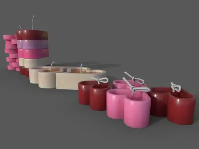 Heart candles part II 3D model