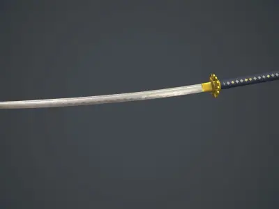 Katana Sword Low-poly 3D model