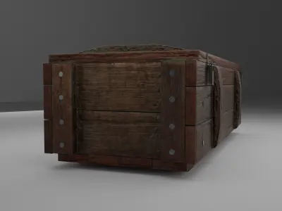 Wooden Crate Free low-poly 3D model 7