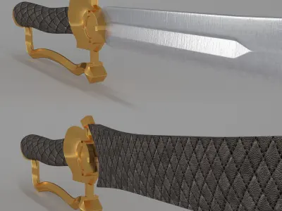 Sword gold and 3D model