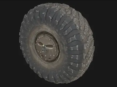 Off-Road Tire  Heavy Tread Wheel Model for Trucks 3D model