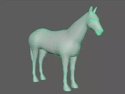 Low poly horse model Low-poly 3D model