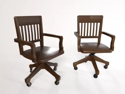 1930 Office Chair Low-poly 3D model