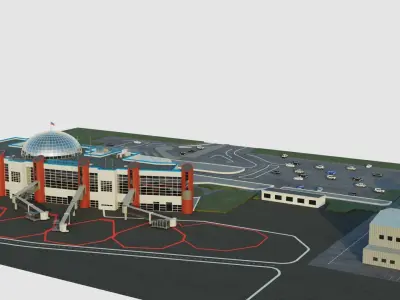 International airport of Kaliningrad khrabrovo Low-poly 3D model