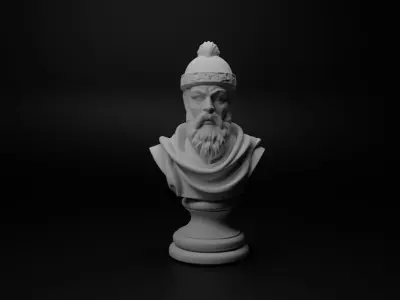 Ottoman Janissary Bust Chess 3D print model 3
