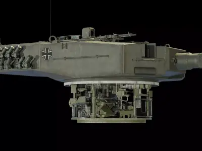 Tank Leopard 2a4 With Interior plus 4 Skins included Low-poly 3D model