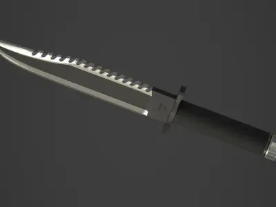 Big Black Knife Low-poly 3D model