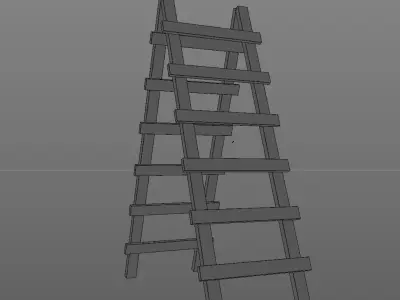 Small and Tall Ladder Low-poly 3D model