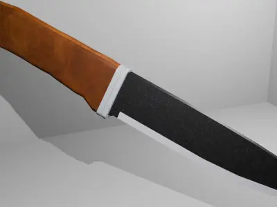Hunting knife Low-poly 3D model 3