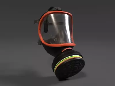 Gas Mask Low-poly 3D model order