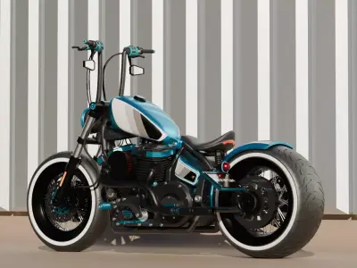 Custom Bobber Motorcycle 3D model