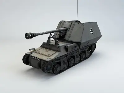 Low Poly Marder I tank destroyer Low-poly 3D model