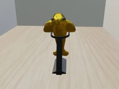 Gold dolphin 3D model