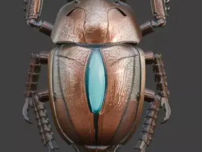 Cybernetic Scarab Beetle 3D Model Analysis 3D model