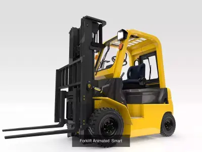 12 Rigged Forklifts Group 3D Model Pack
