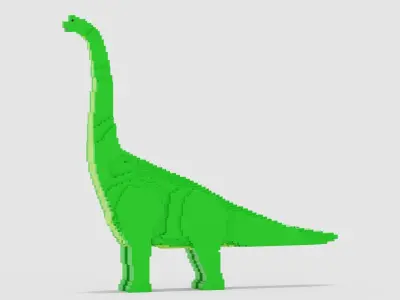 Voxel Brachiosaurus  Low-poly 3D model