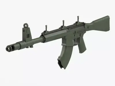 Assault rifle 3D model 2