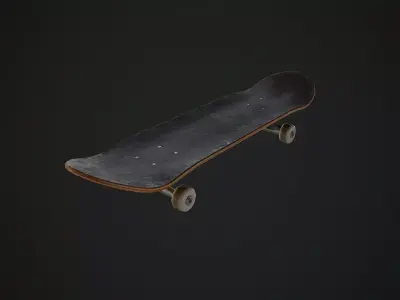 Skateboard GameReady PBR Prop Unity or Unreal Engine Low-poly 3D model