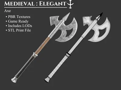 Medieval Collection Elegant Weapons Set 3D Model Pack