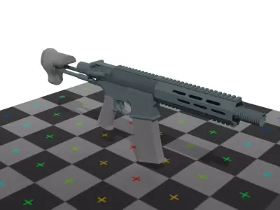 M7A1 Rifle short barrel M16 Style Assault Rifle Free low-poly 3D model