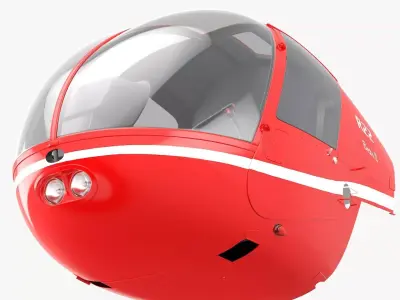 Helicopter Dual Seat Cockpit Red 3D model
