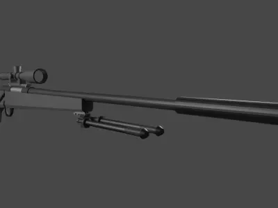 Low Poly R700 Sniper Rifle Free 3D model