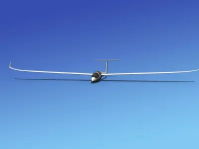 DG-1000 Glider Bare Metal 3D model