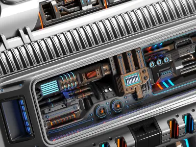 Sci Fi Mega Engine KITBASH 3D model