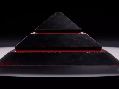 Neon Obsidian Pyramid Low-poly 3D model