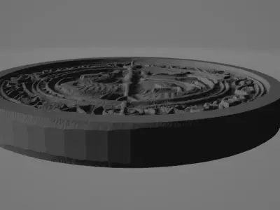 dragon coin key chain 3D print model