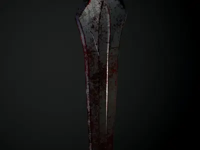 Medieval Sword Low-poly 3D model 7