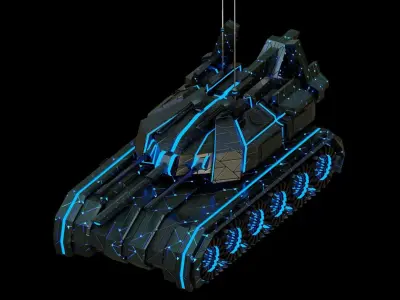 Futuristic tank 3D model buy