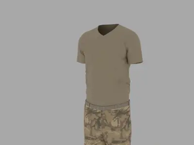 Military Uniform Low-poly 3D model