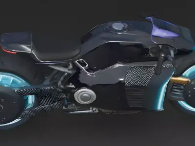 Realistic Cyberpunk Easter Motorcycle 3D Model Low-poly 3D model