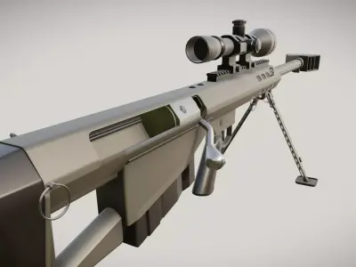 BarretM95 sniper rifle Low-poly 3D model